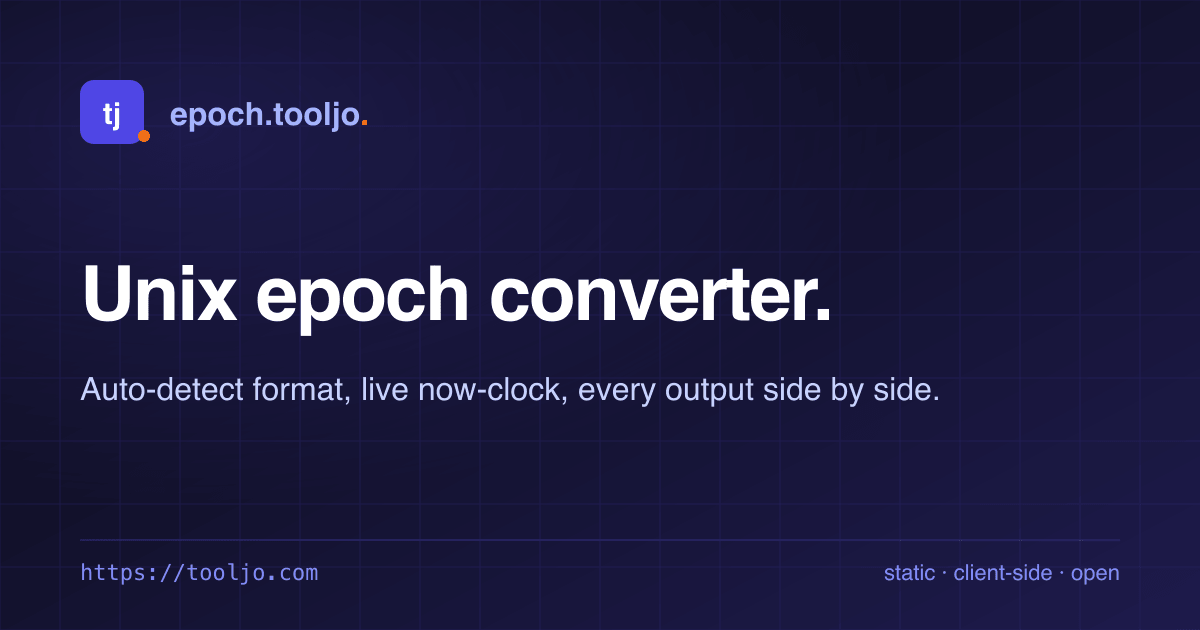 Current Unix Epoch — live now, with seconds and milliseconds